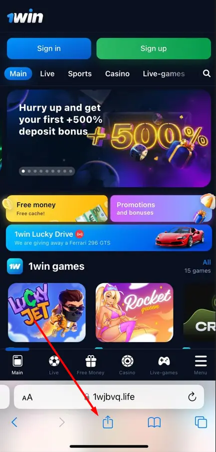 Click the "share" icon