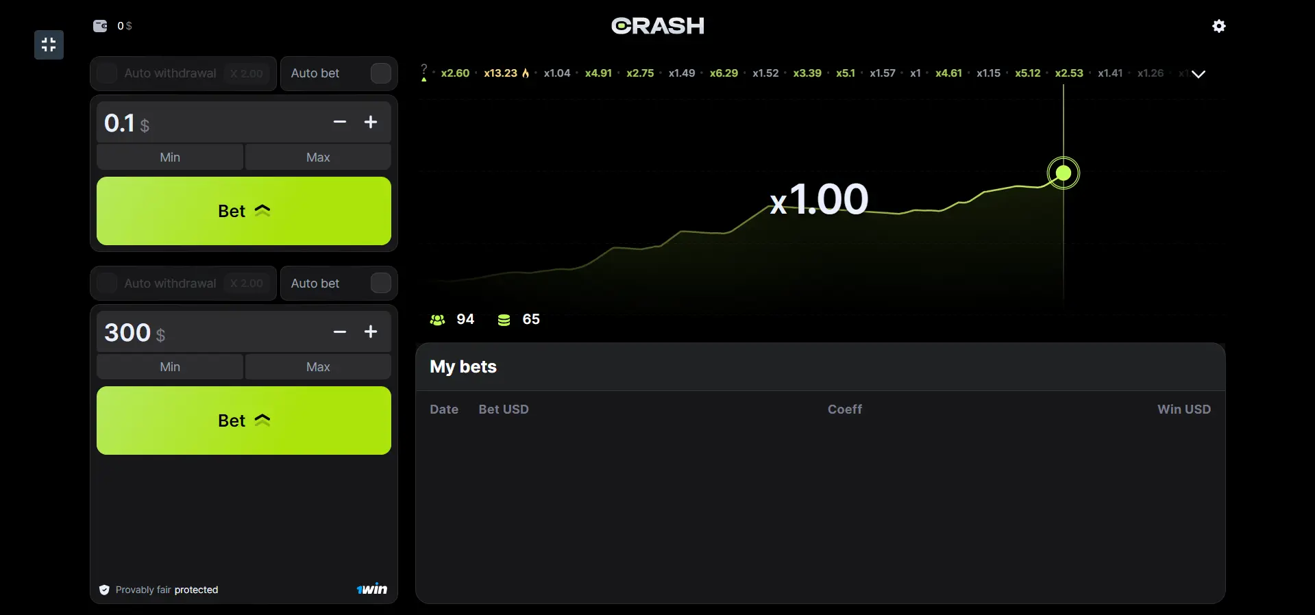 CRASH 1win