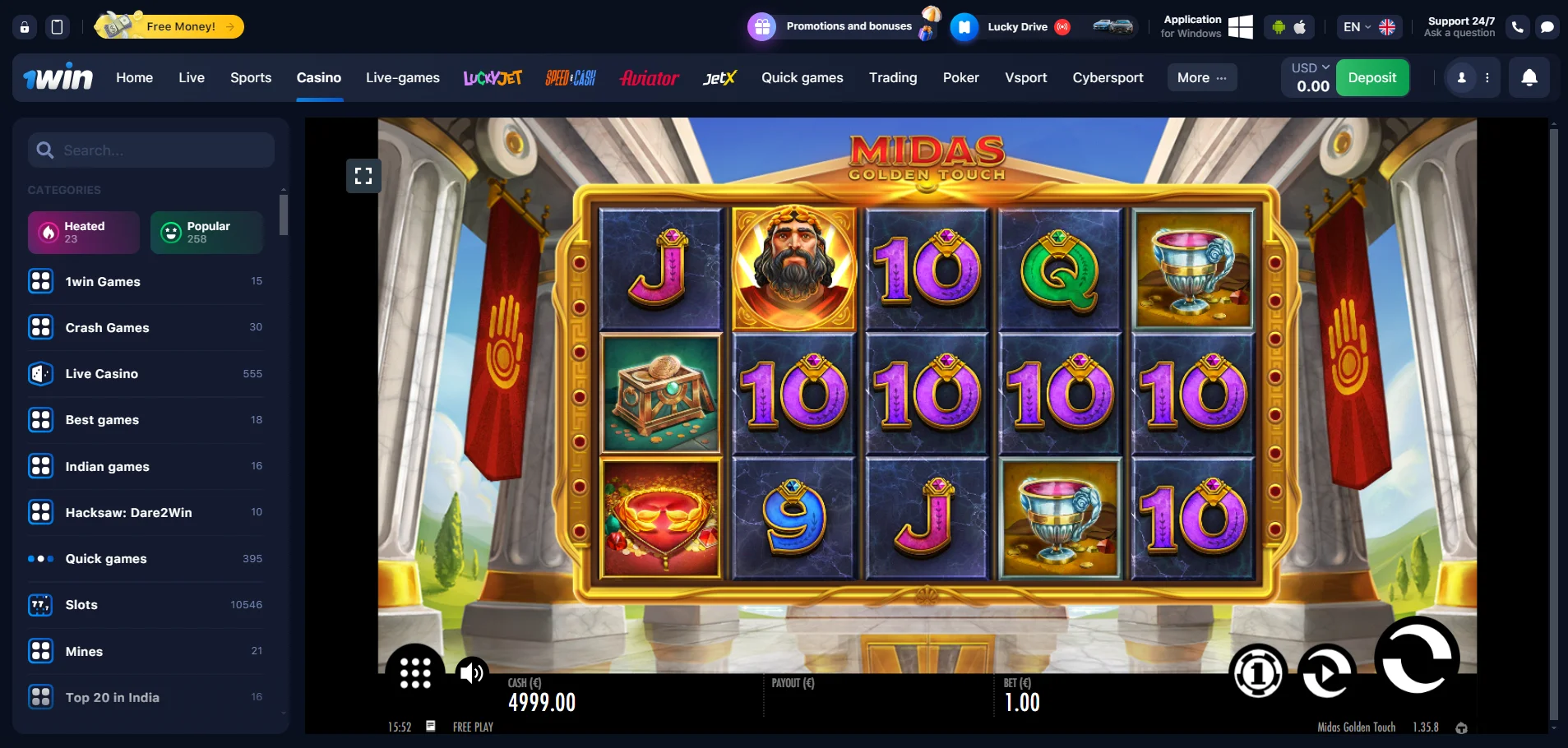 Play Midas Golden Touch