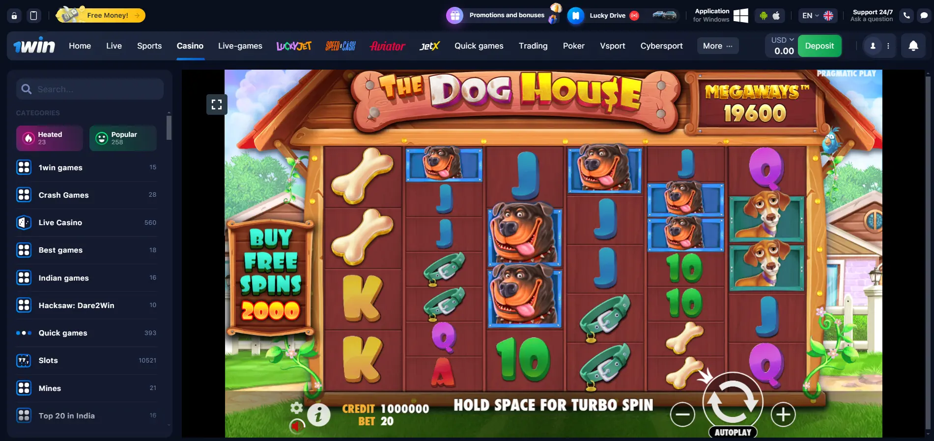 The Dog House Megaways at 1win