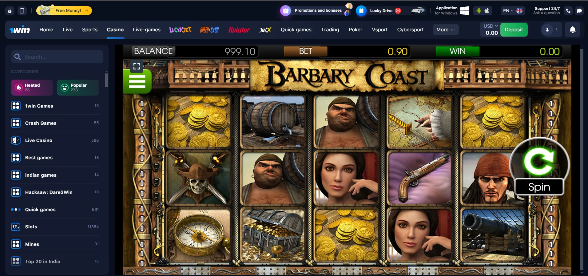 Barbary Coast at 1win