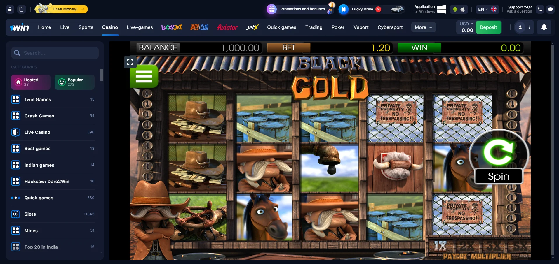 Black Gold at 1win