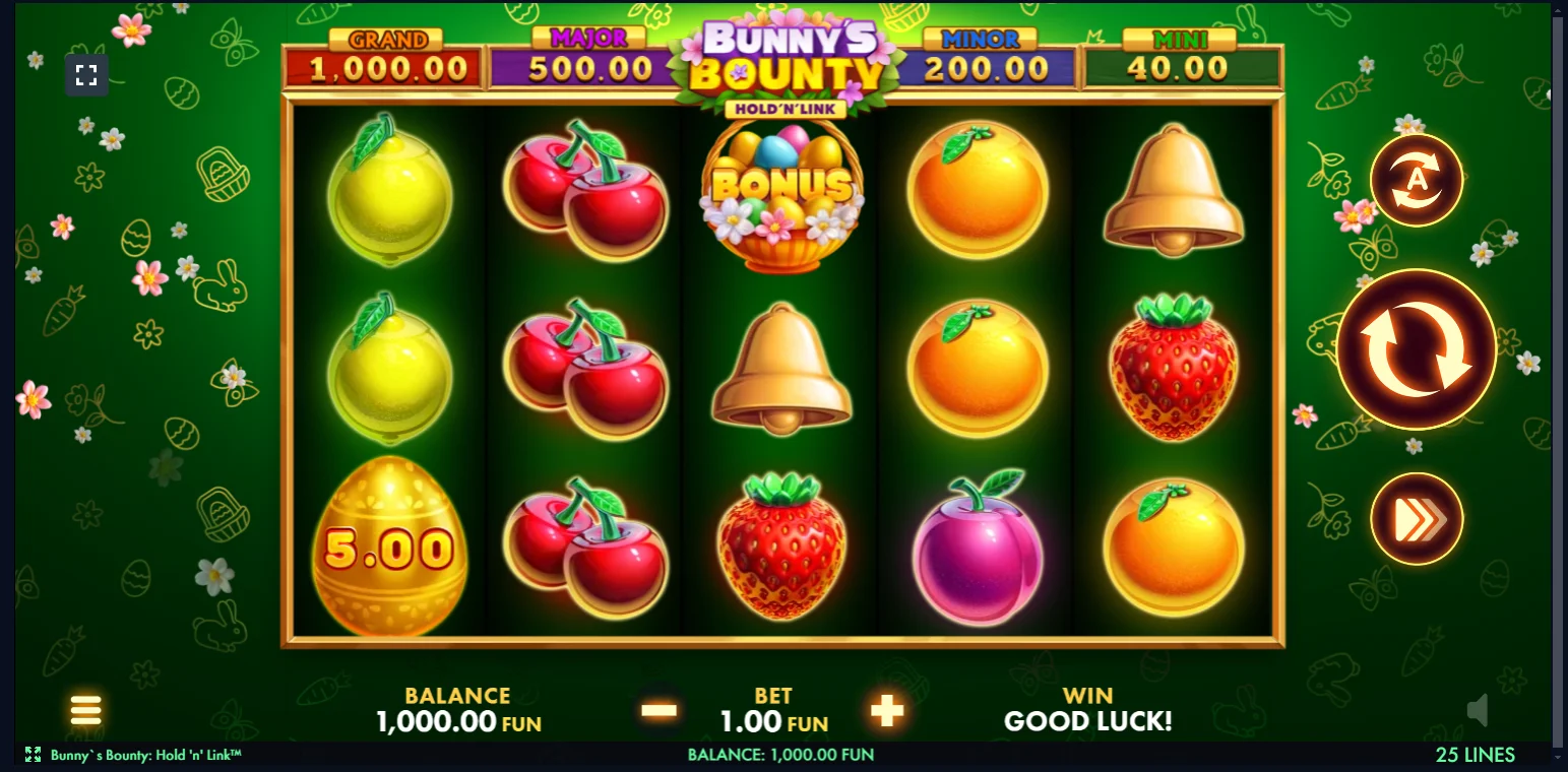 Bunny's Bounty Hold 'N' link at 1win