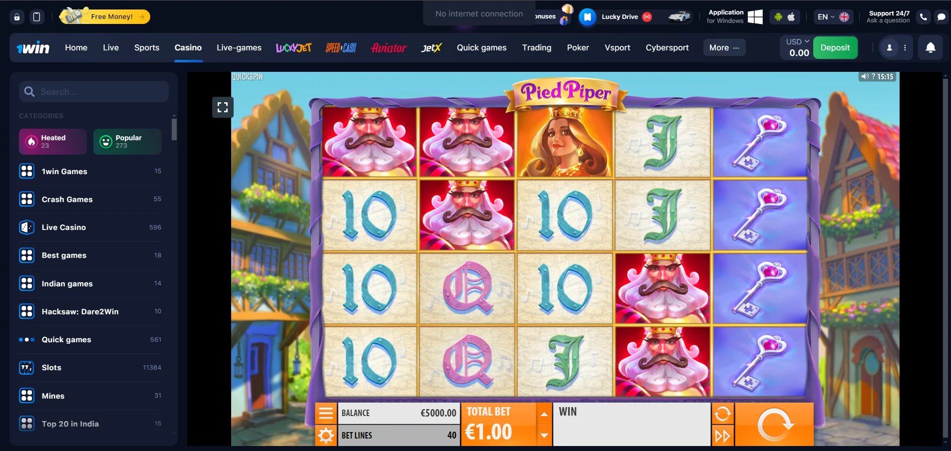 Pied Piper at 1win