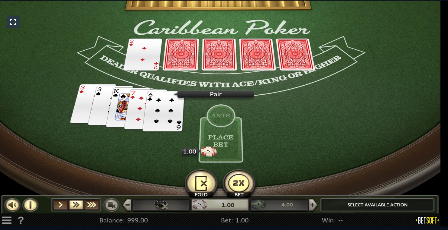 Caribbean Poker at 1win