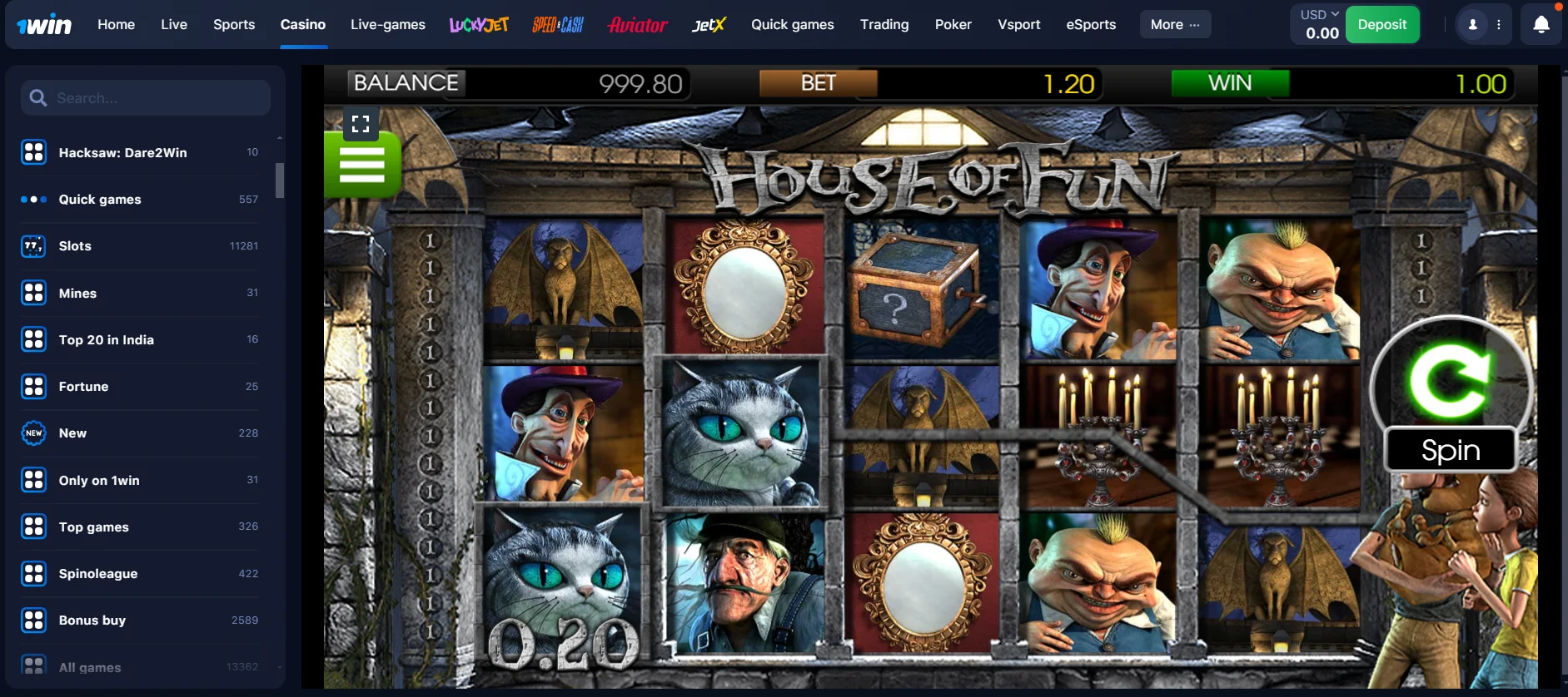 House of Fun at 1win