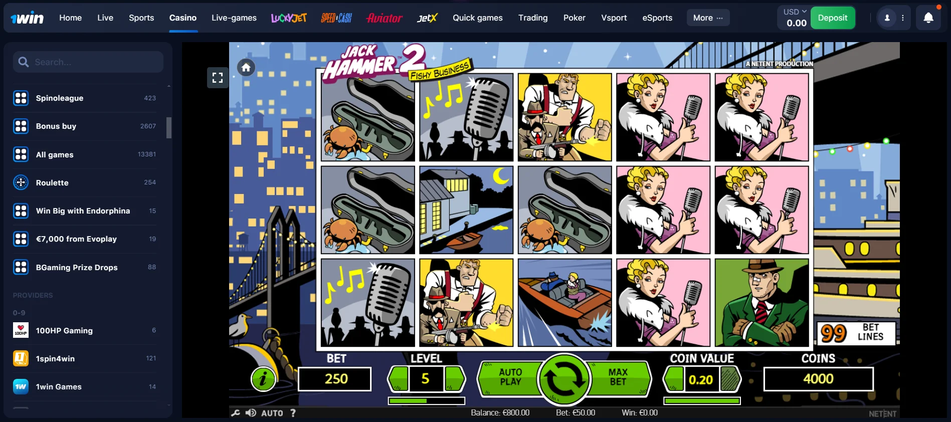 Jack Hammer 2 at 1win