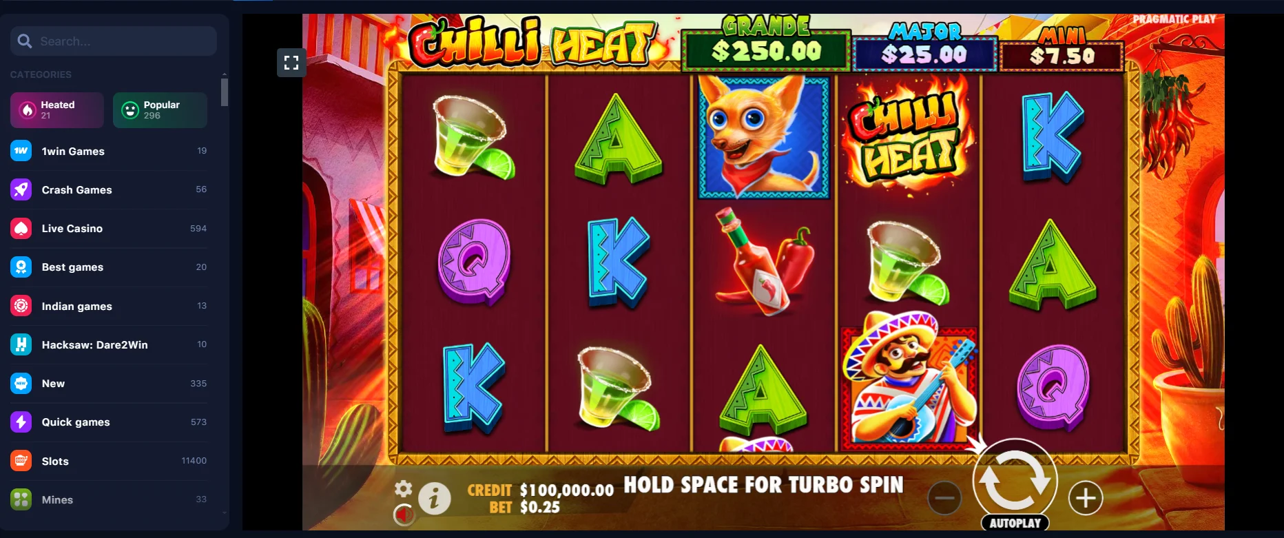 1Win slot Chilli Heat