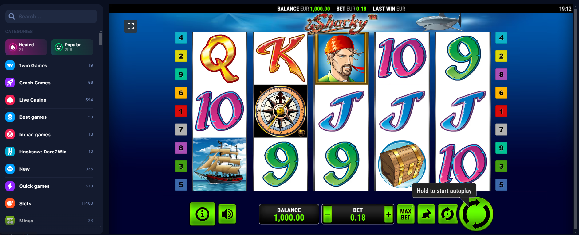 1win slot Sharky
