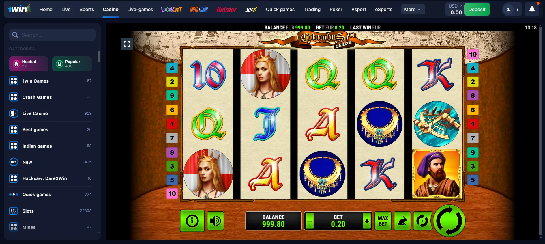 Columbus Deluxe slot
