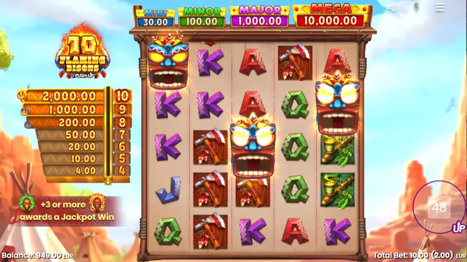 10 Flaming Bisons 1Win