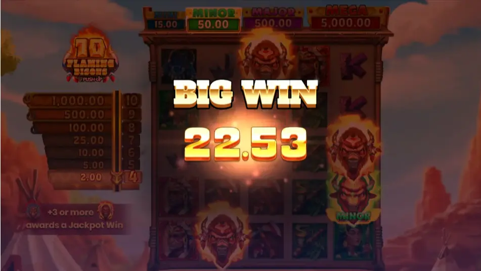 10 Flaming Bisons Slot 1Win