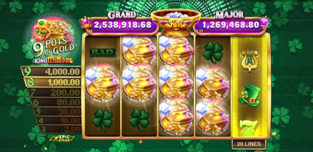 9 Pots of Gold King Millions Slot