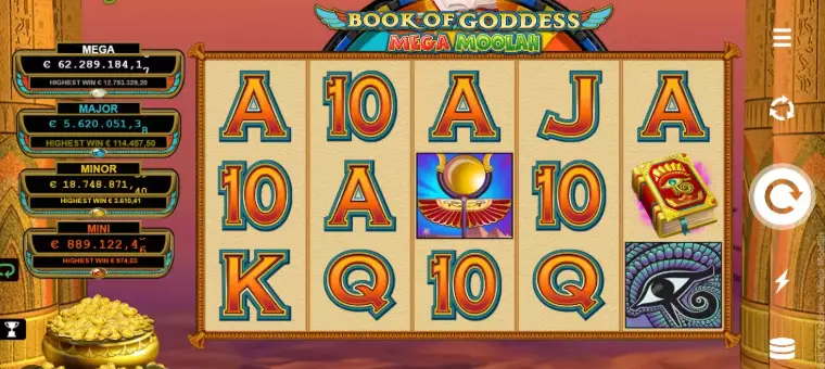 Book of Goddess Mega Moolah Slot