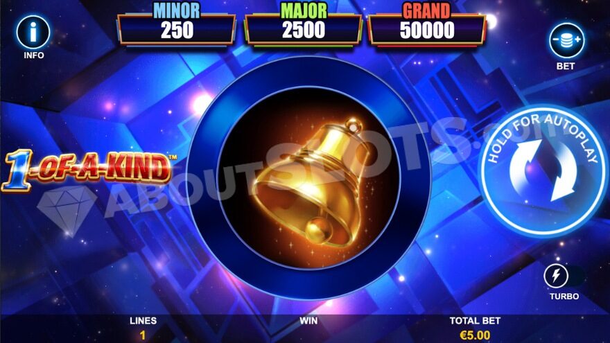 Base game view in space-themed 1-Of-A-Kind slot