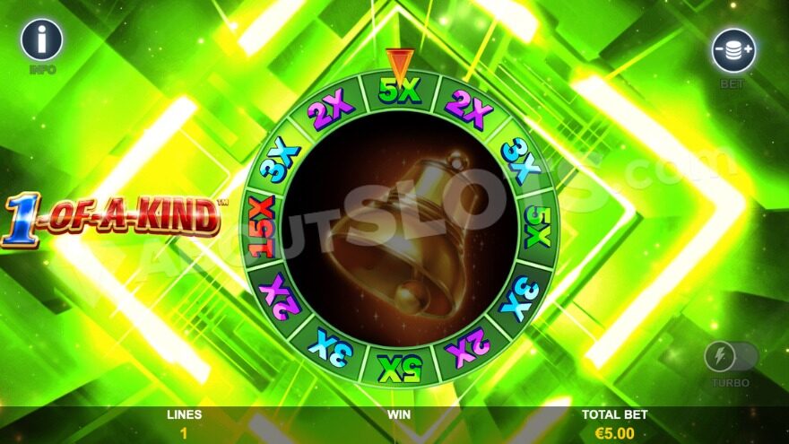 Multiplier Booster feature in 1-Of-A-Kind slot