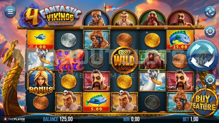 Base Game in 4 Fantastic Vikings Go Fishing Slot