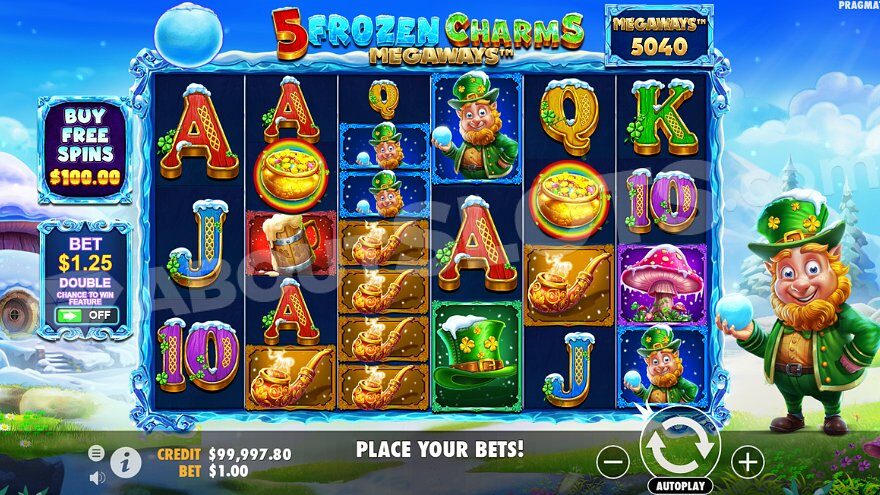 Megaways slot machine in a winter Irish setting