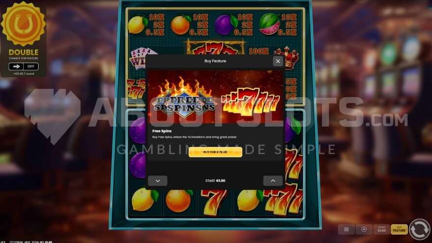 70X Bonus Buy Feature in 777 Streak