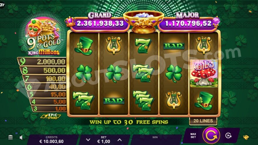 Base game showing jackpots above the reels.