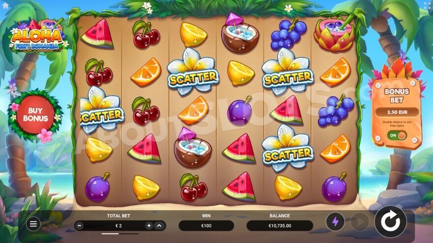 Image of 4 scatter symbols, activating free spins