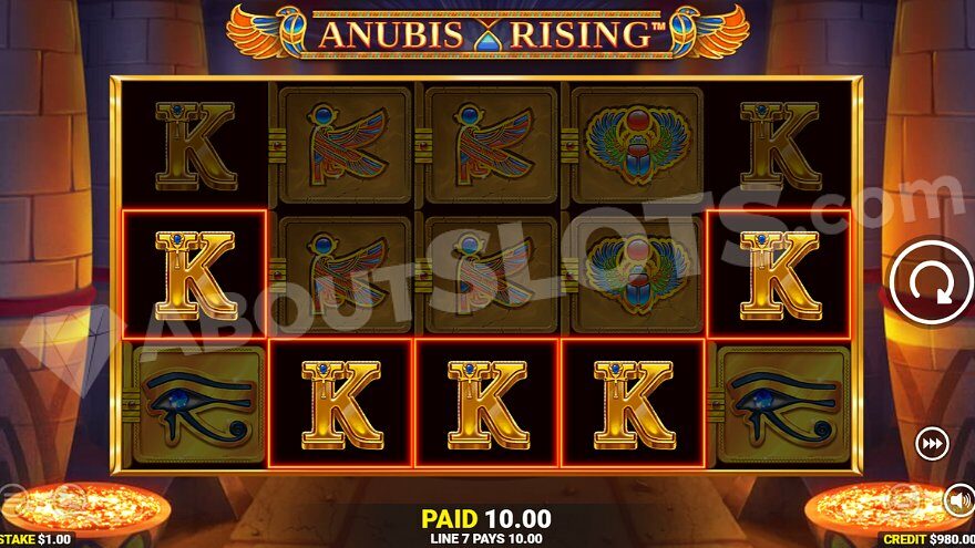 Winning combination of 5 K symbols.