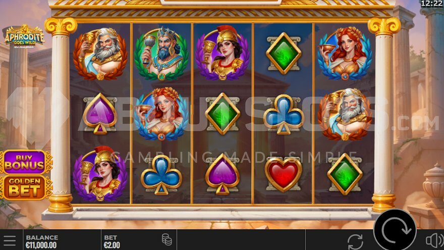Greek-themed slot machine gameplay