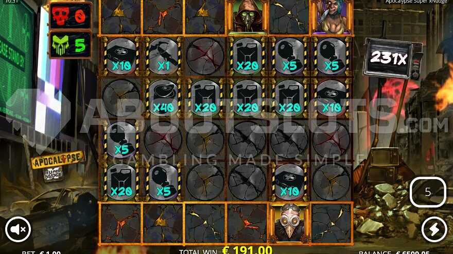 Multiplier 231X in Cataclysm Spins mode.