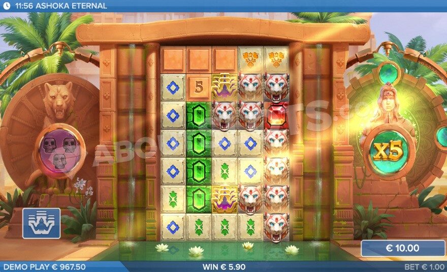 Two charged wild symbols creating a large win.
