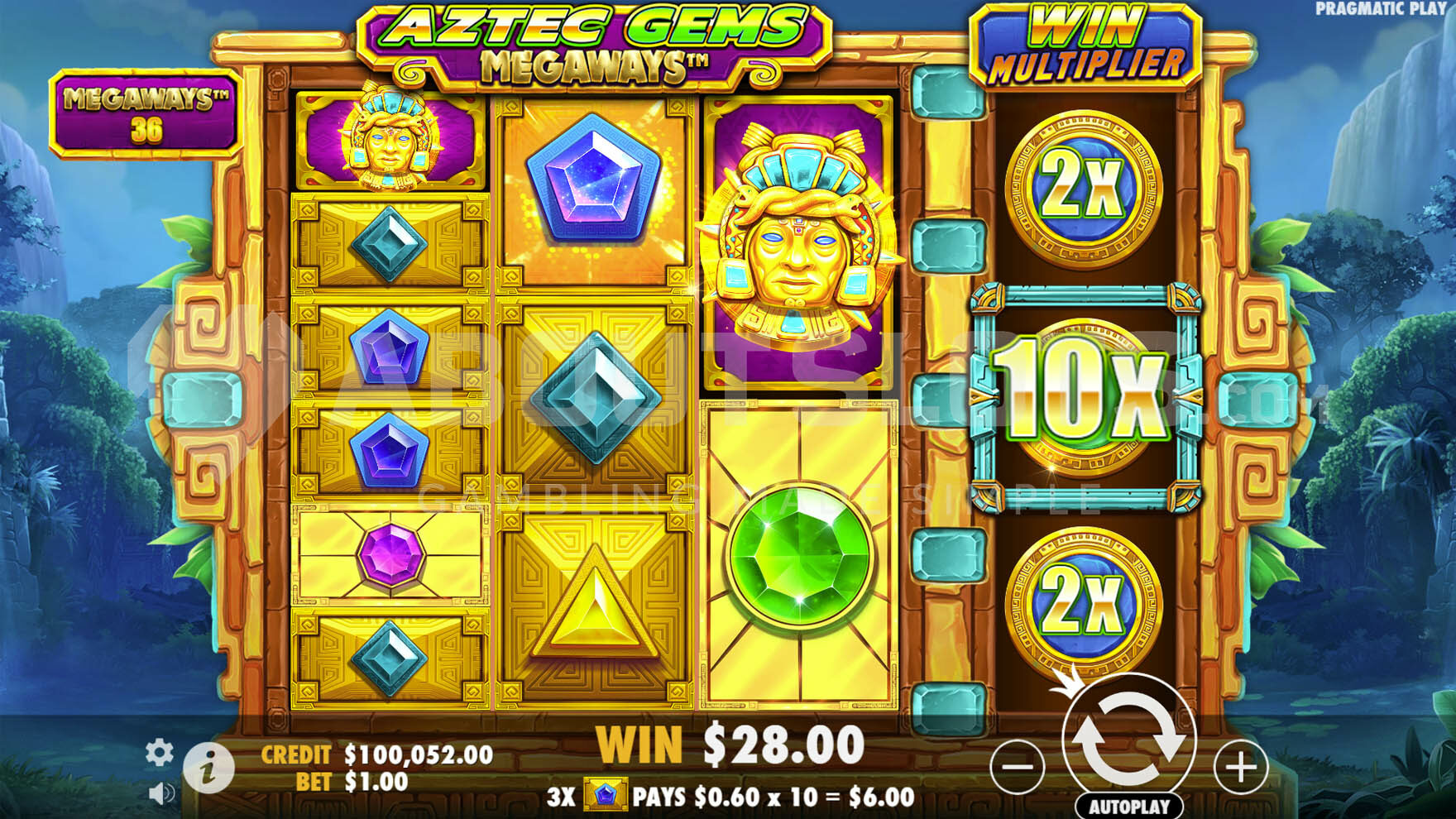 A significant win featuring wild symbols and a x10 multiplier.