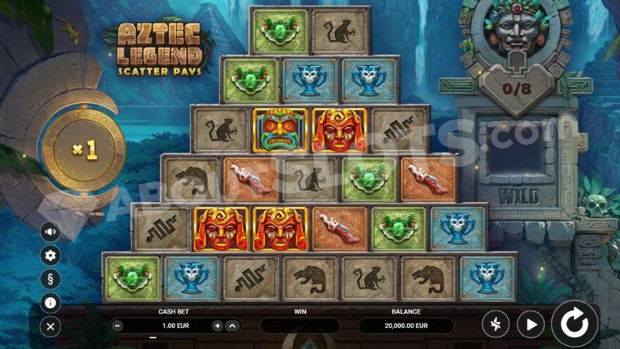 Base game showing the pyramid-shaped reel layout.