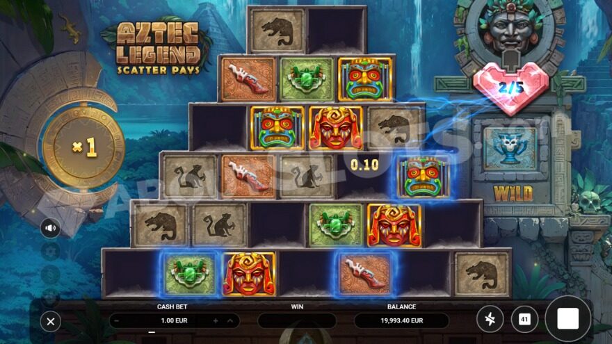 Life Respins feature in action, with a heart indicator on the top right showing remaining respins.