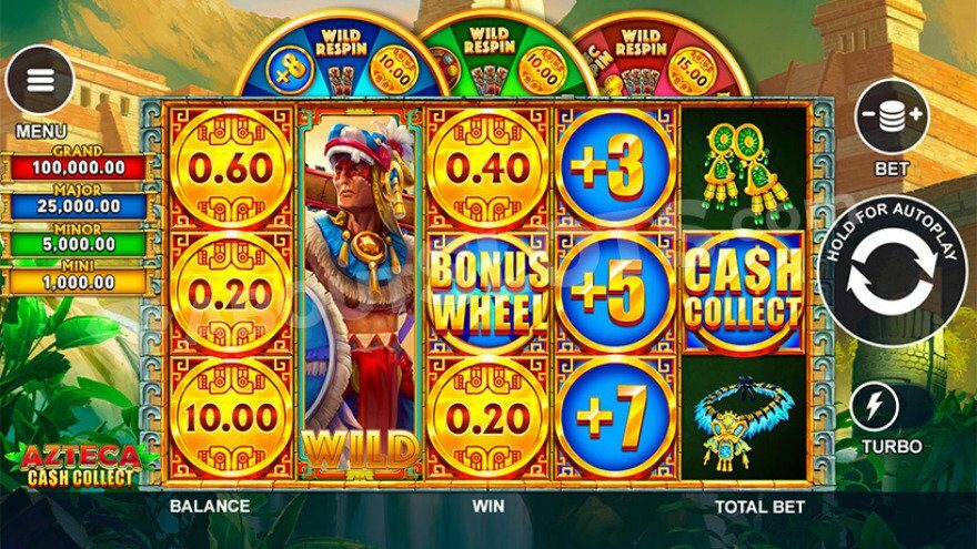 Base game with jackpots visible to the left of the reels.