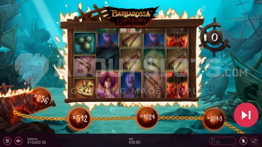 Free Spins mode taking place on the seabed