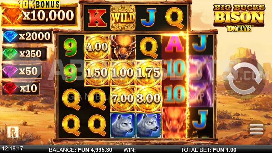 Big Bucks Bison 10K Ways Bonus Game Trigger