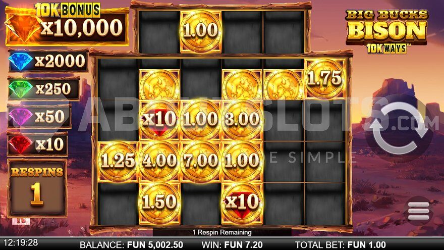 Big Bucks Bison 10K Ways Bonus Respins