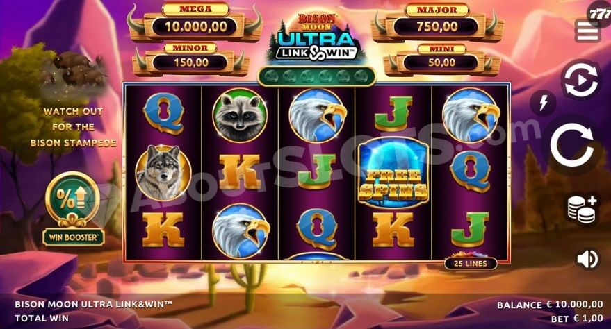 Base game showing jackpots above the reels.