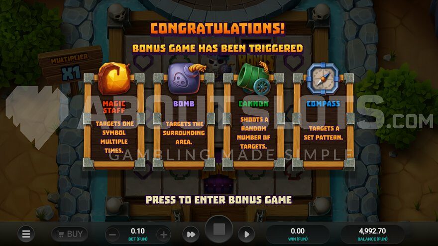 Bone Raiders Bonus Game Intro