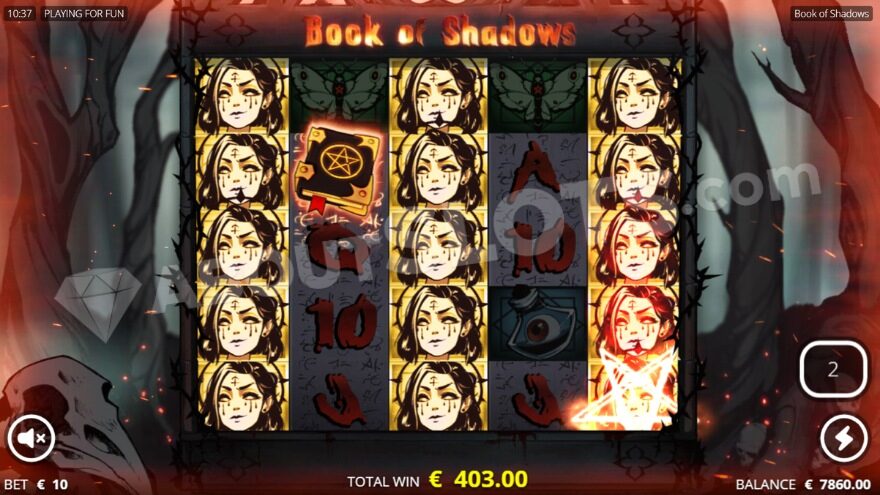Free spins feature image with the highest paying symbol.
