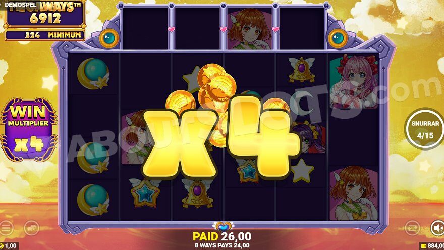 Win multiplier in free spins increases up to 4X.