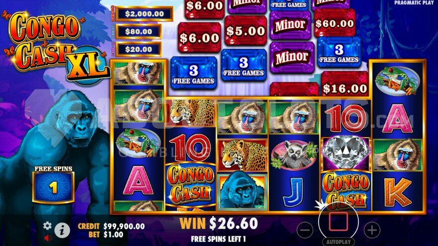 Congo Cash XL Free Spins Bonus Game