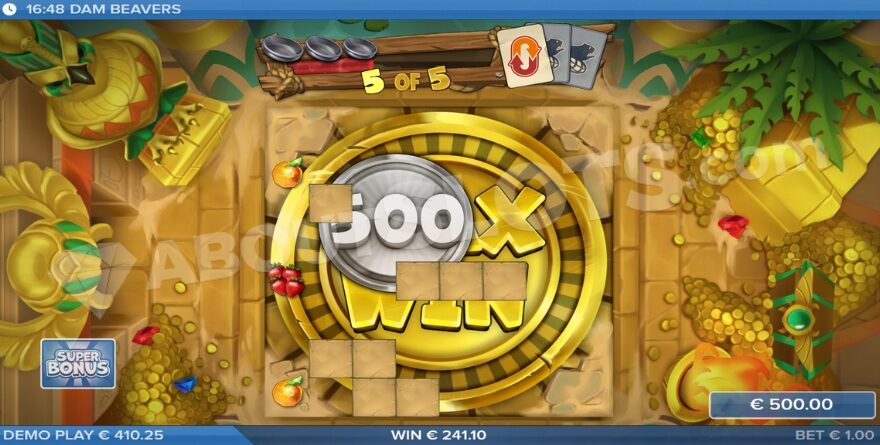 Dam Beavers Max Win in Free Spins Screenshot