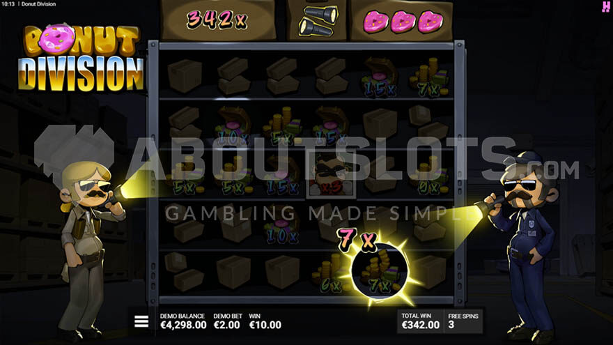 Warehouse Bonus activated with a current win of 342X.