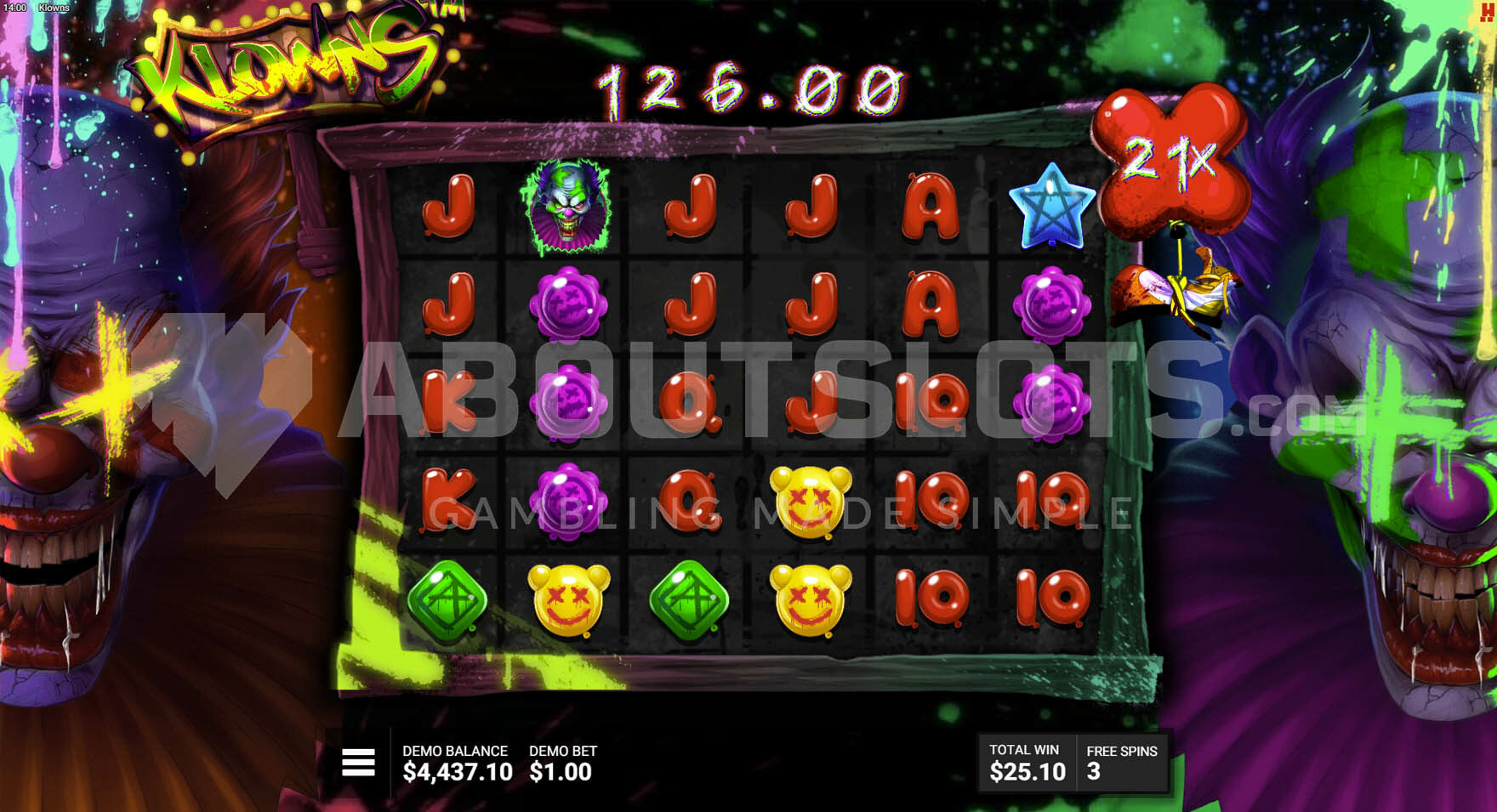 Jester's Jackpot Bonus Feature in Klowns Slot