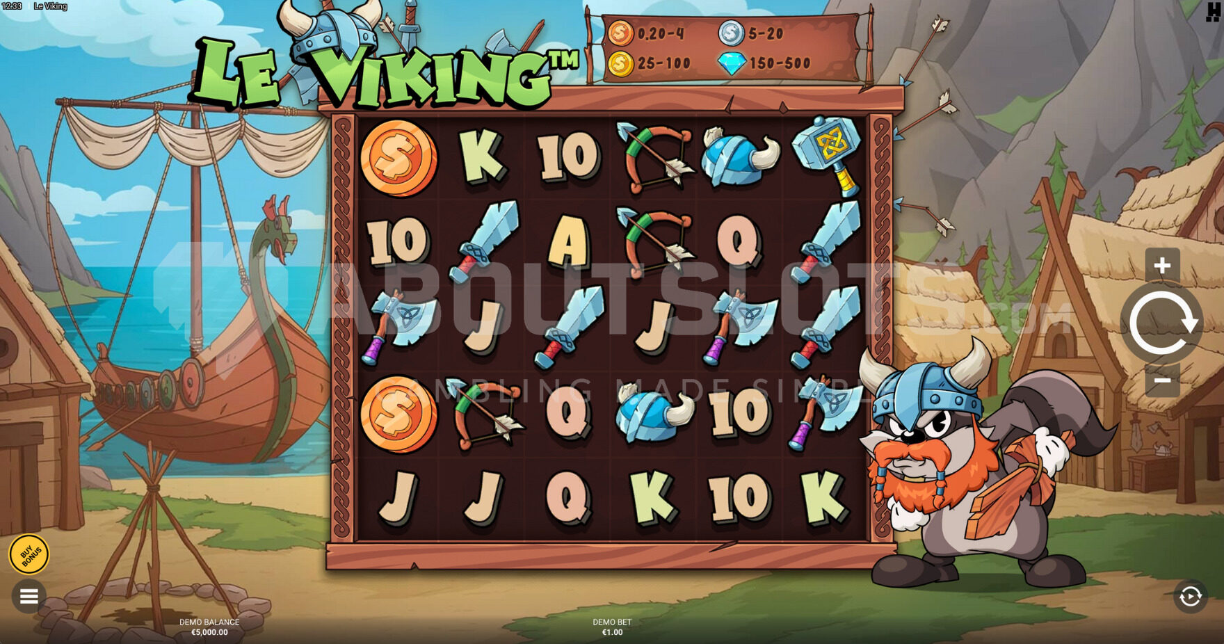 Base game with Smok on the right of the reels.