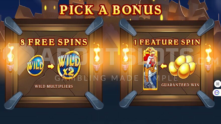 Knights of the Golden Egg Bonus Game Choice