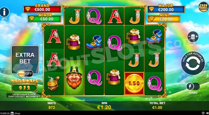 Base game showing four jackpots above the reels.