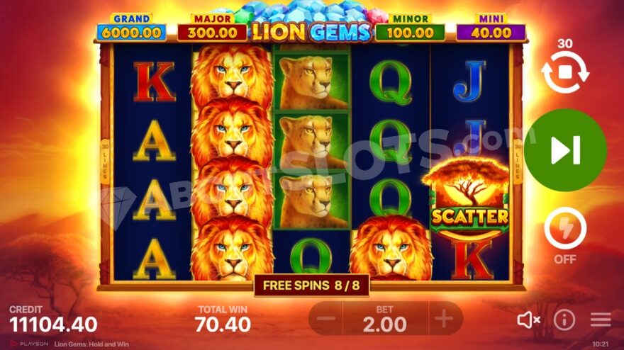 Bonus game feature with visible jackpots.