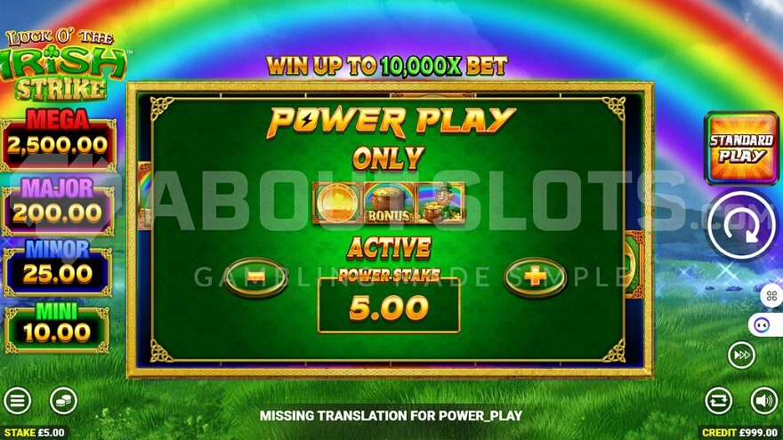 Luck O' the Irish Strike Power Play Feature