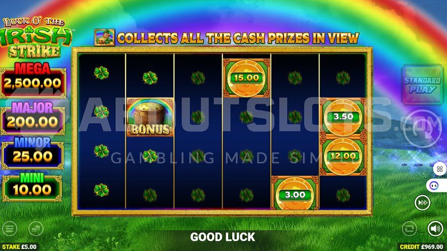 Luck O' the Irish Strike Cash Spins Feature